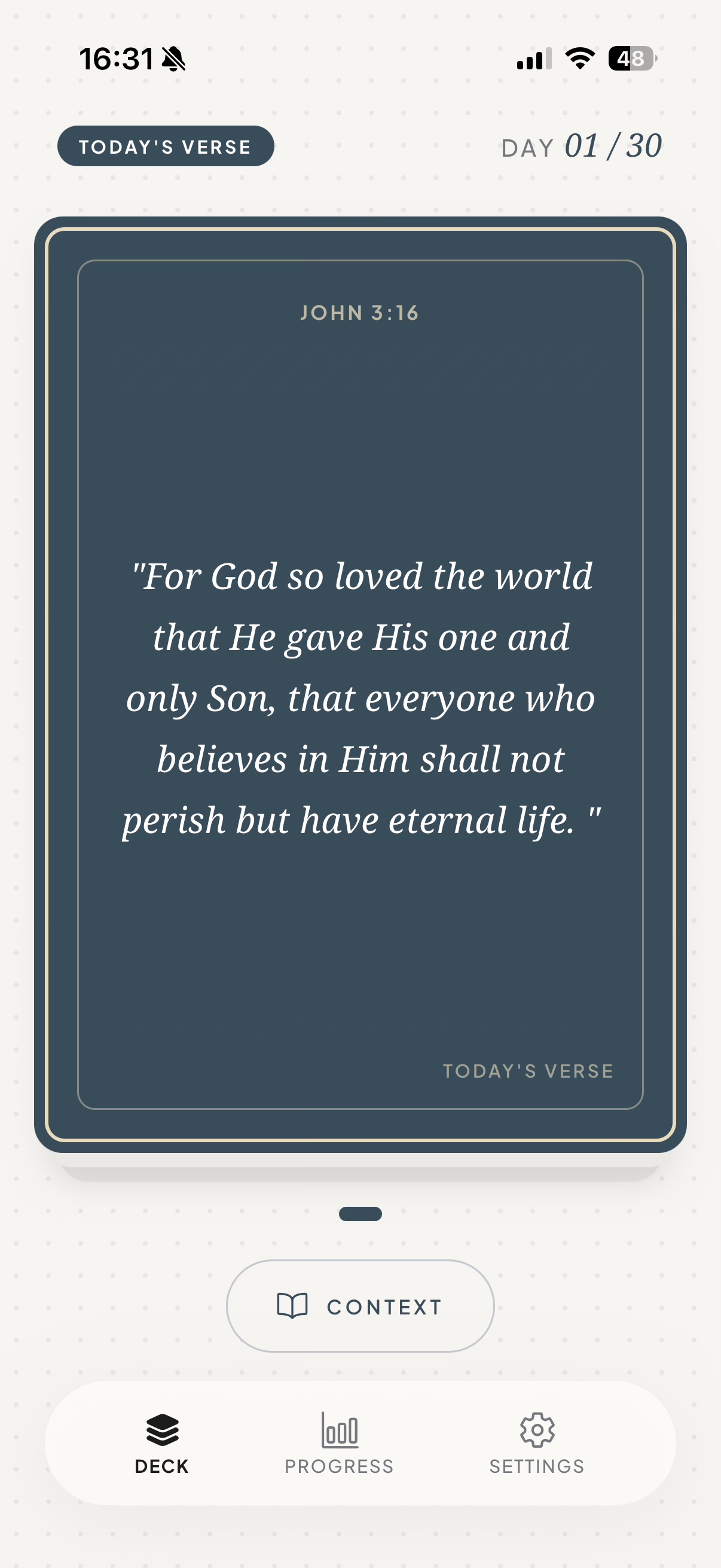 Daily deck screen